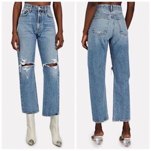 Agolde Mia Mid-Rise Straight-Leg Jean in Rule